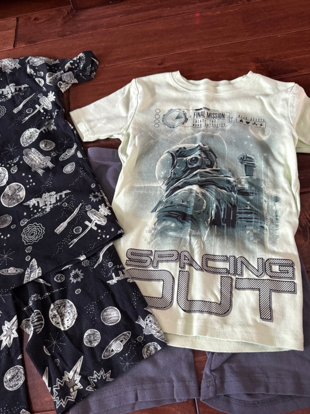 Carter's Boys Space Pajama Set - Black, Mint, Gray Like Brand New